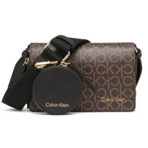 Calvin Klein crossbody bag in Dove Grey vegan leather with adjustable strap