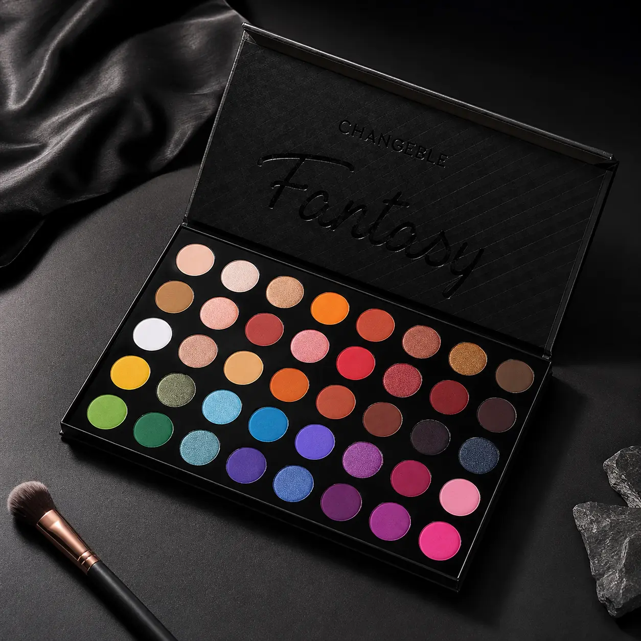 39-color eyeshadow palette with colorful matte and shimmer shades