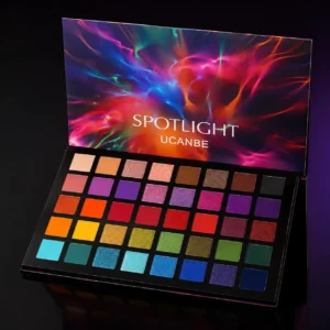 40-color eyeshadow palettes with vibrant rainbow and metallic shades