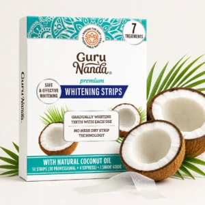 Teeth whitening strips in professional studio product photography for at-home teeth whitening