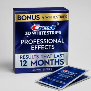 Crest 3D Whitestrips Professional Effects box displayed in a clean studio e-commerce product photo