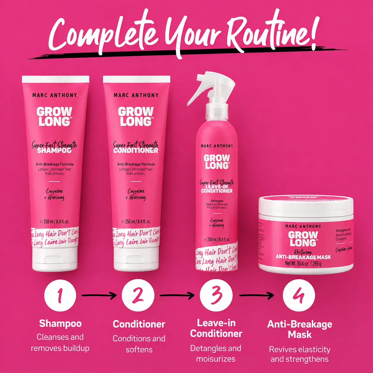 Marc Anthony Grow Long shampoo and conditioner duo for longer, stronger-looking hair
