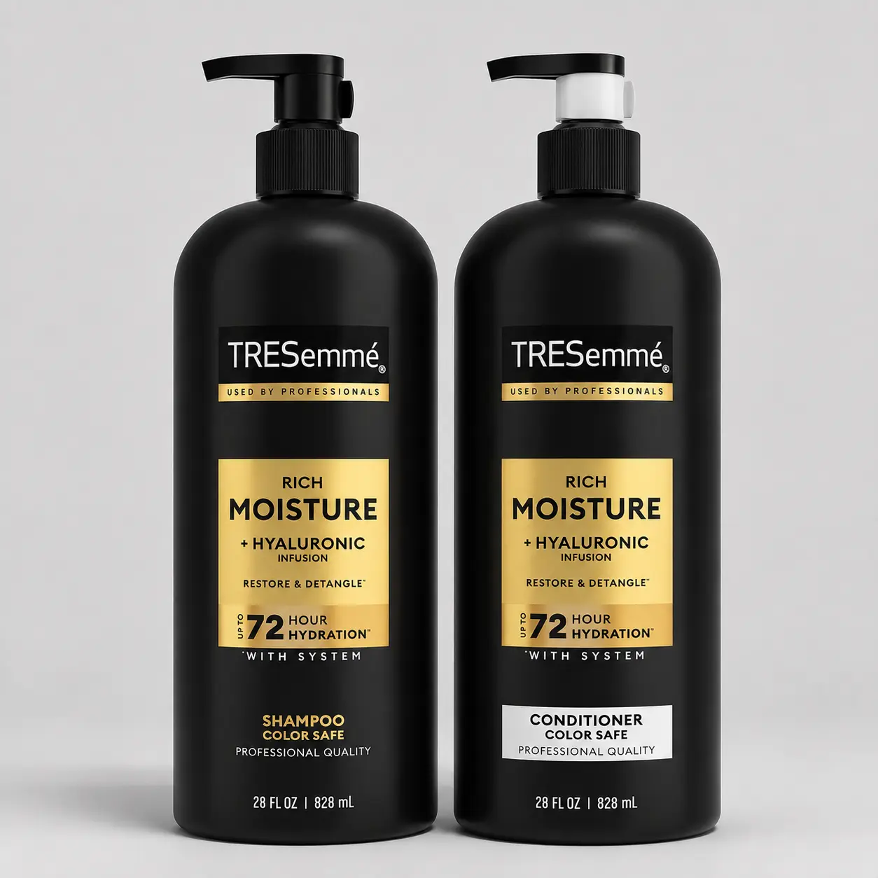 TRESemmé Rich Moisture moisturizing shampoo and conditioner with hyaluronic infusion